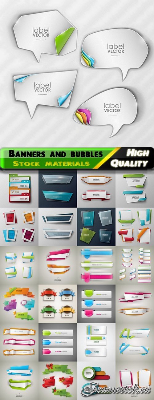 Abstract banners and bubbles wit places for text - 25 Eps