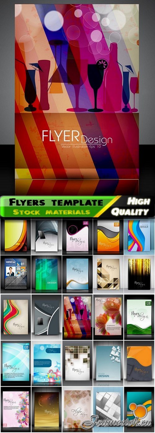 Flyers template design collection in vector from stock #57 - 25 Eps