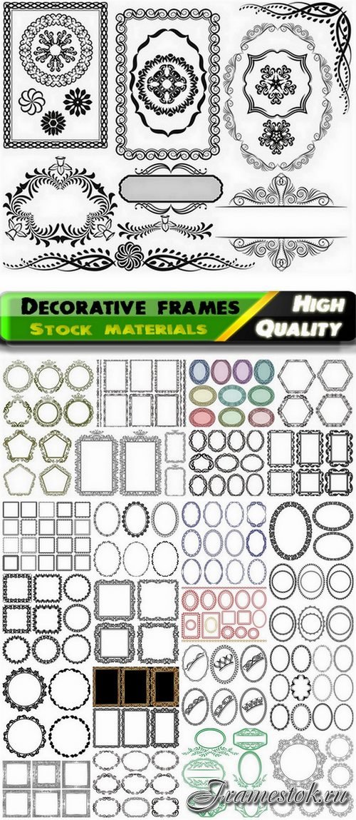 Decorative square and round frames - 25 Eps