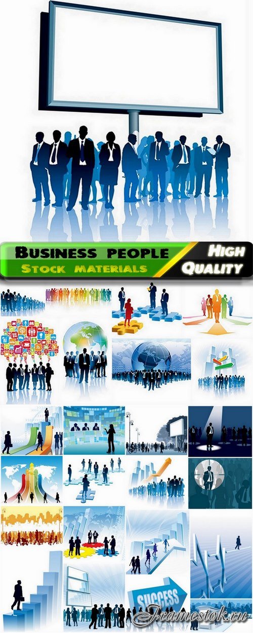 Business people siltstones on abstract backgrounds - 25 Eps