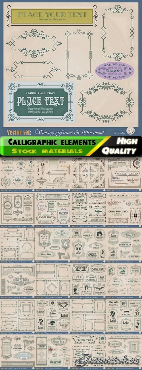 Calligraphic design elements for page decorations #29 - 25 Eps