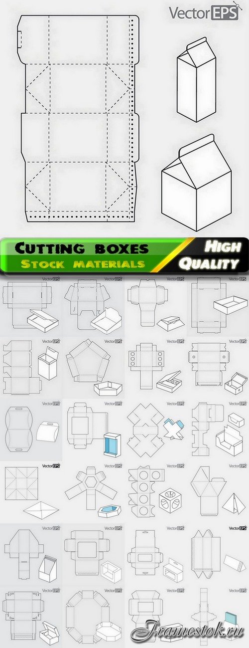 Template for cutting boxes in vector from stock #11 - 25 Eps