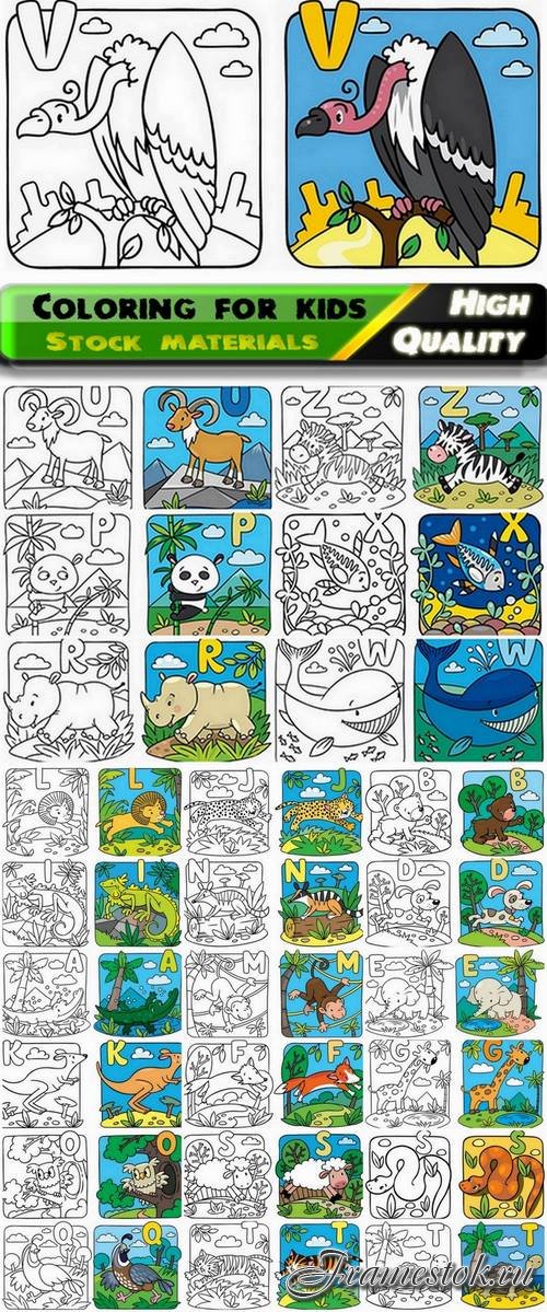 Coloring for kids with nature and animals #3 - 25 Eps