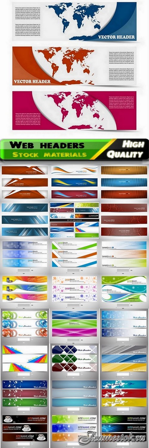 Web headers and abstract banners - 25 Eps