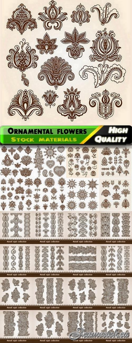 Ornamental flowers in Indian style - 25 Eps