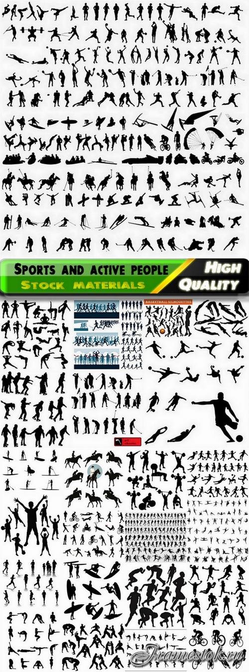Silhouettes of sports and active people - 25 Eps
