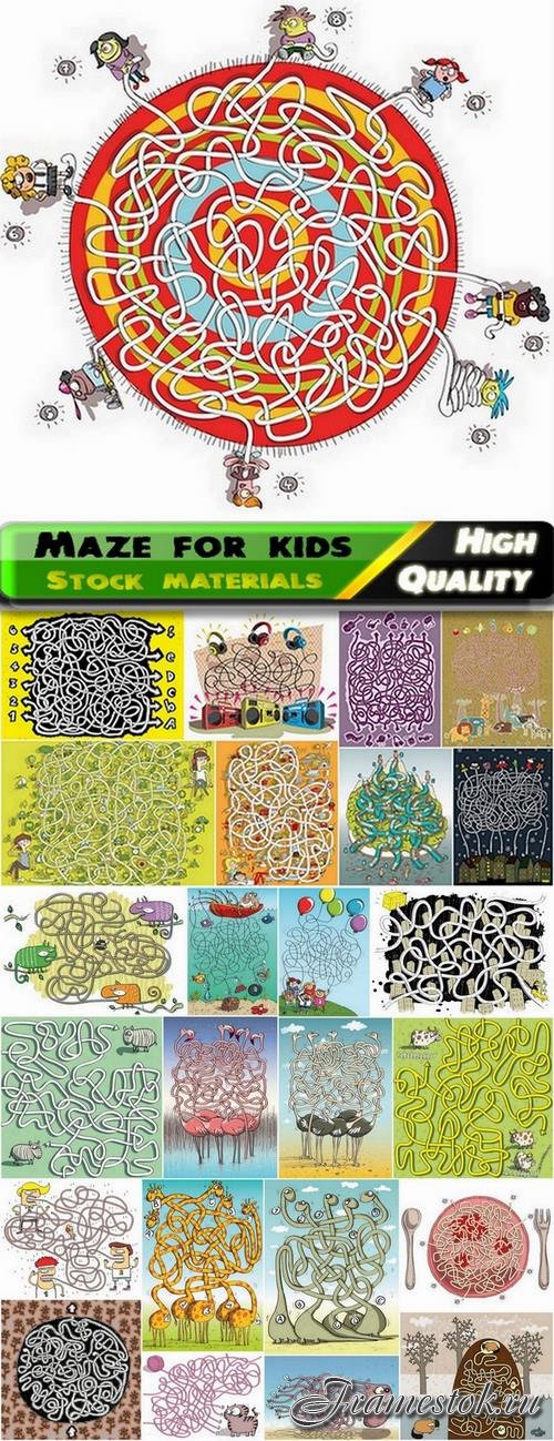 Maze for kids with various characters and scenery - 25 Eps