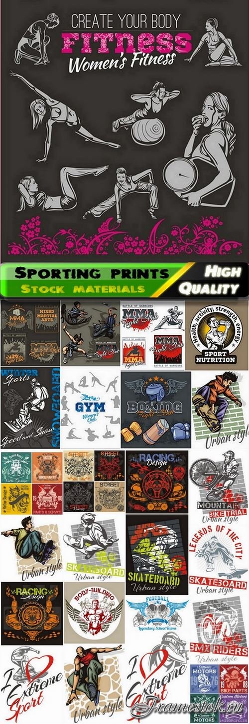 Sporting prints and emblems and logos - 25 Eps