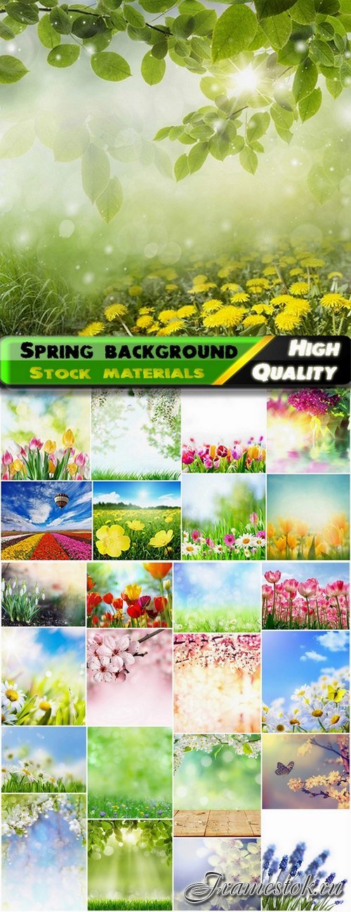 Spring background with flowers and landscapes - 25 HQ Jpg