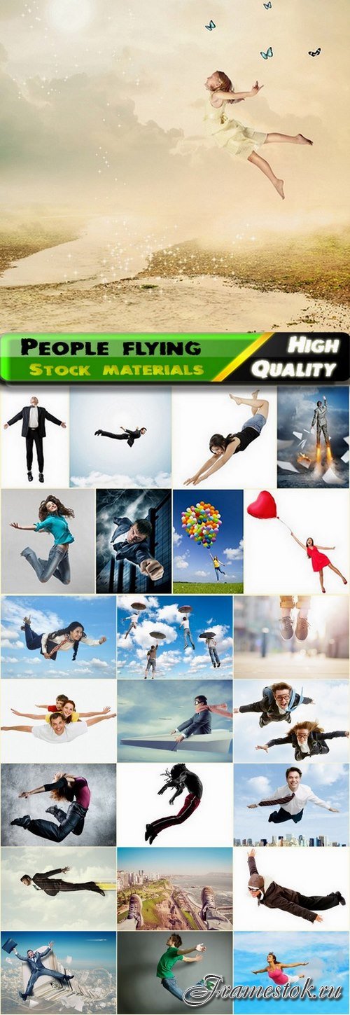People flying conceptual images from stock - 25 Eps