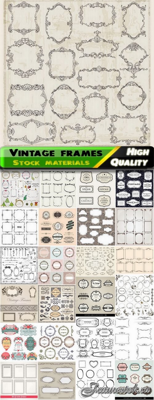Vintage labels and decorative frames - 25 Eps