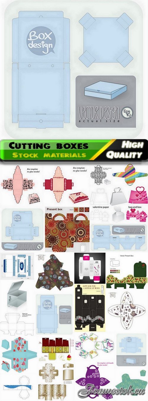 Template for cutting boxes in vector from stock #13 - 25 Eps