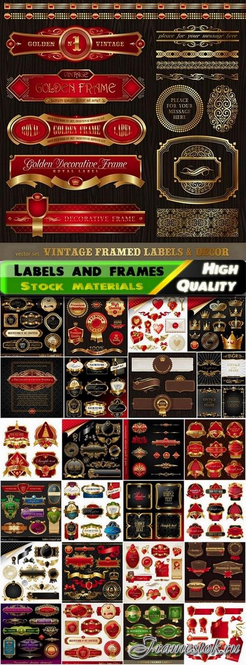 Vintage luxury labels and design elements - 25 Eps