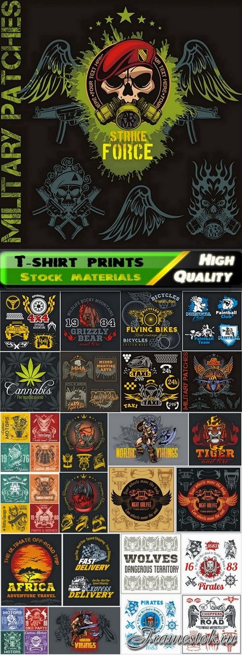 T-shirt prints and emblems design - 25 Eps