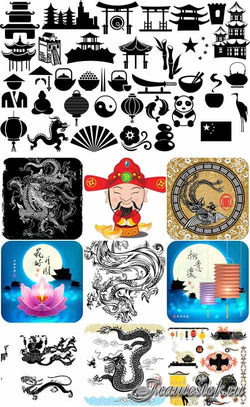 China Symbols vector