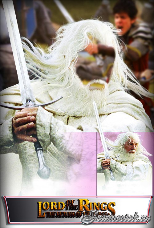 Многослойный фотошаблон для фотошоп - Отвага, сила, меч