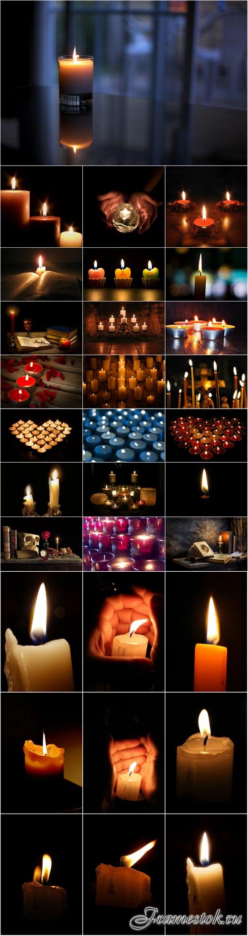 Romance of candles raster graphics