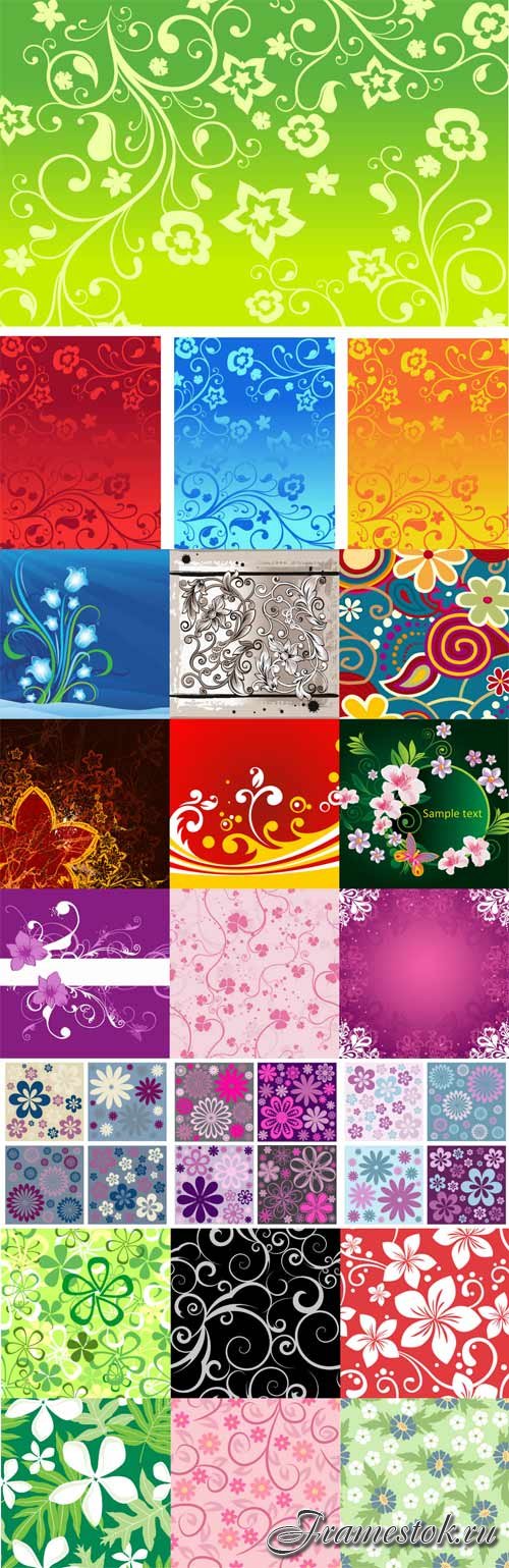 Floral patterns backgrounds stock vector - 6