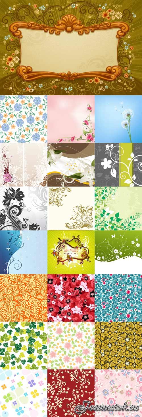 Floral patterns backgrounds stock vector - 7