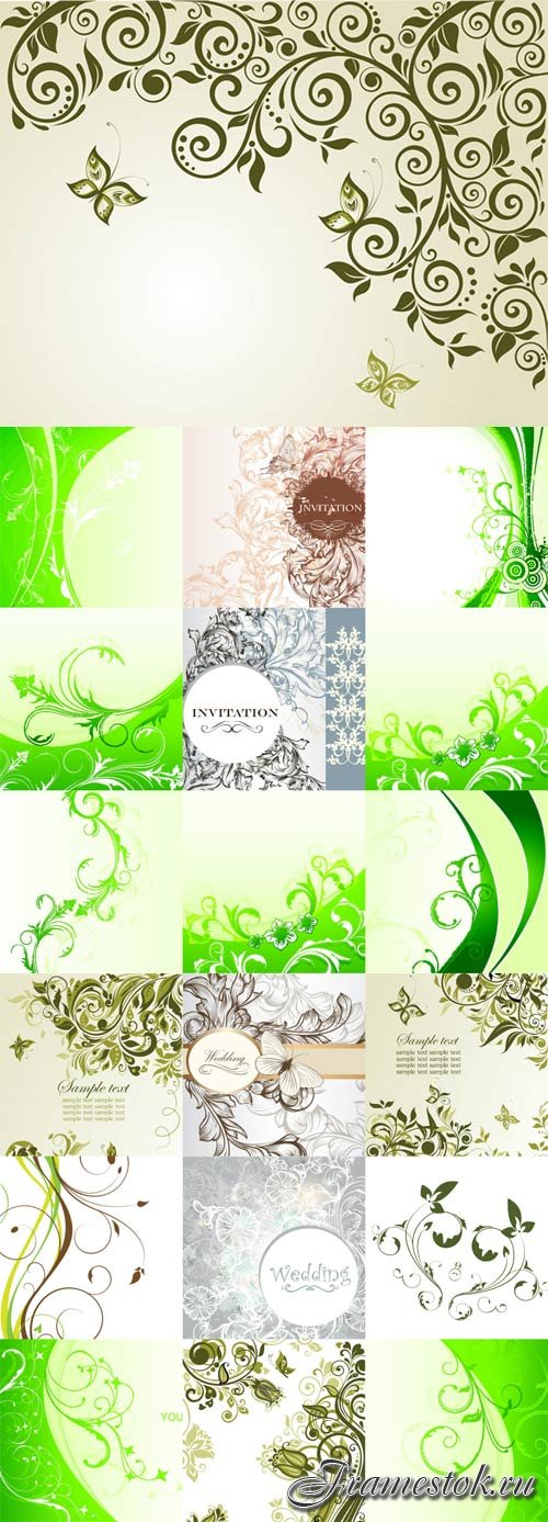 Floral backgrounds stock vector - 8