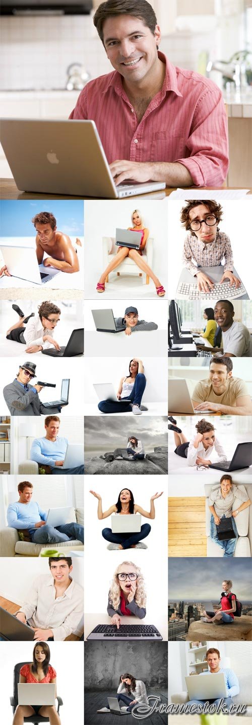 Users with computer Internet stock photos