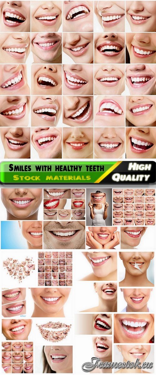 People smile with healthy white teeth - 25 HQ Jpg