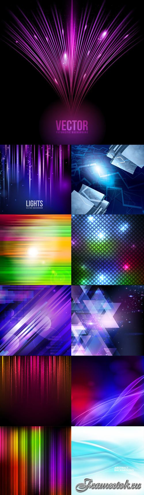 Stylish abstract vector backgrounds set 15