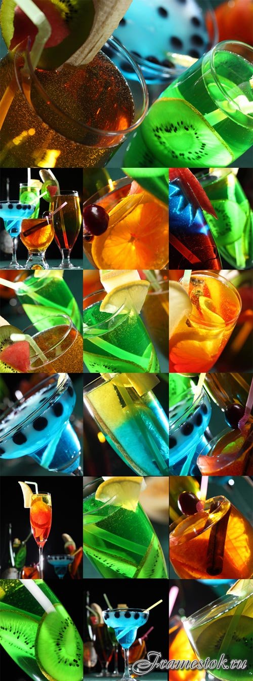 Multicolored cocktails Raster Graphics