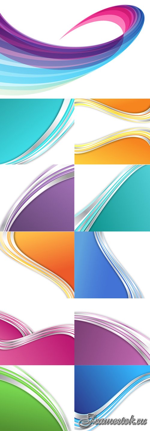Abstract multicolored vector backgrounds with waves