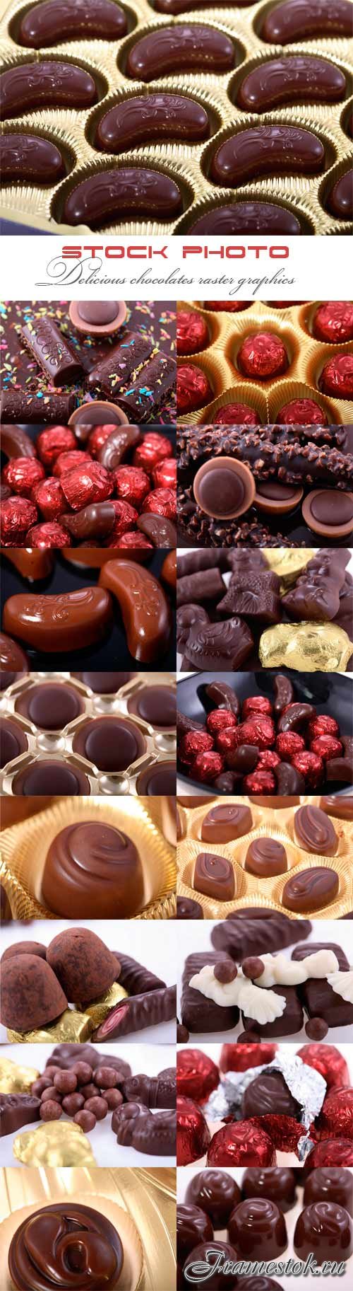 Delicious chocolates raster graphics