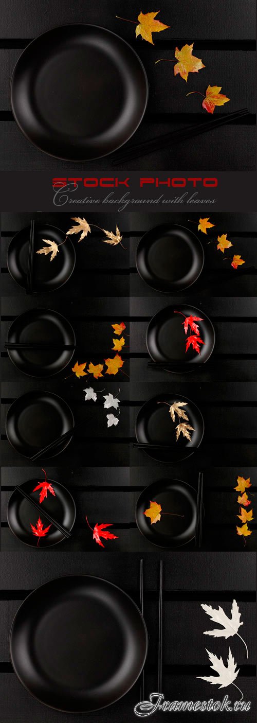 Creative background with leaves