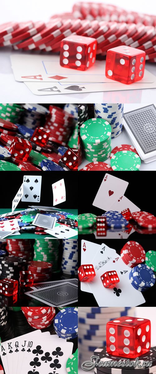 Cards, dice, poker Raster Graphics