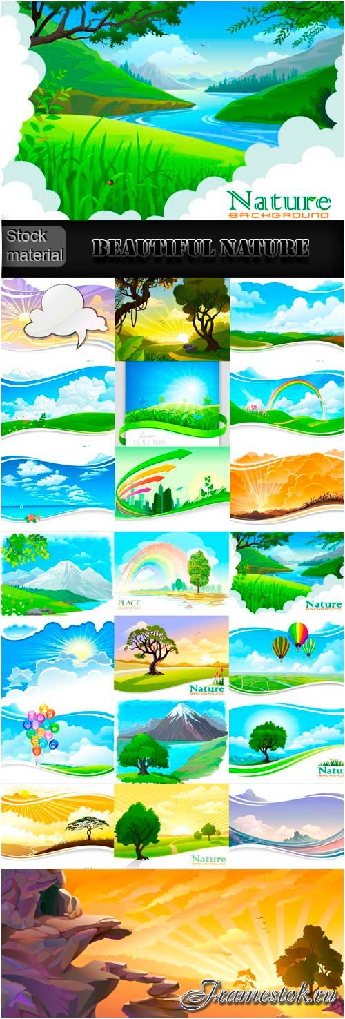 Vector backgrounds with Beautiful nature
