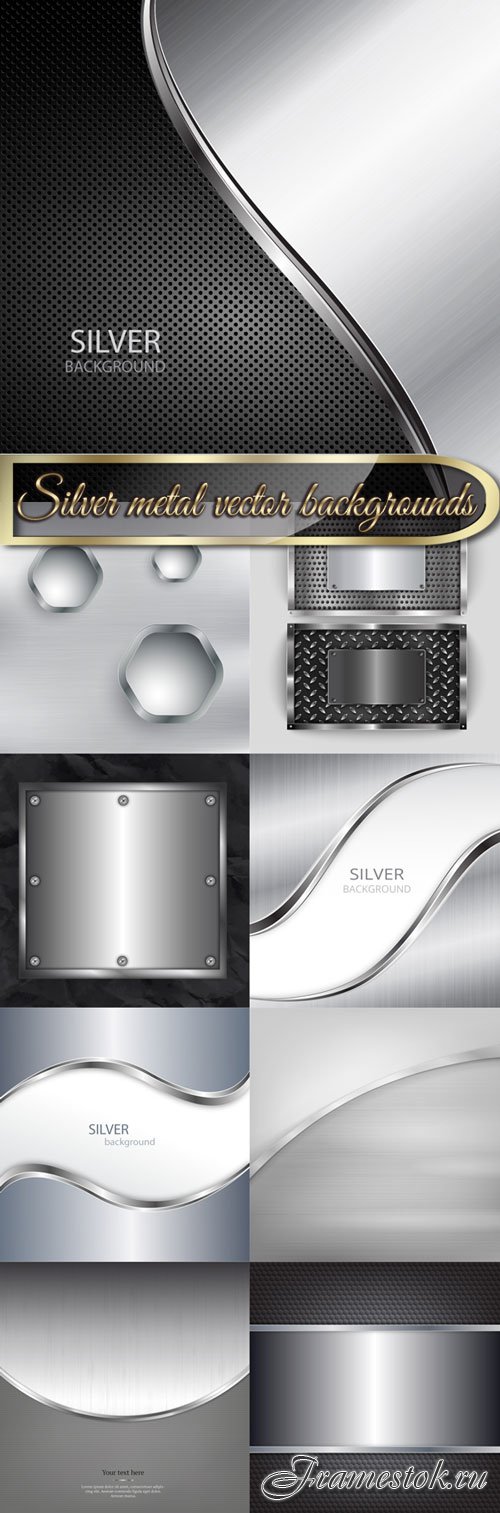 Silver metal vector backgrounds