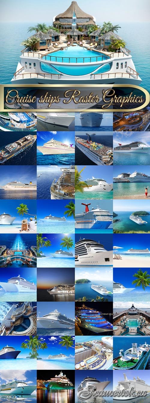 Cruise ships Raster Graphics