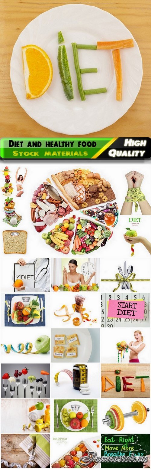 Weight loss on a diet and healthy food concept - 25 HQ Jpg