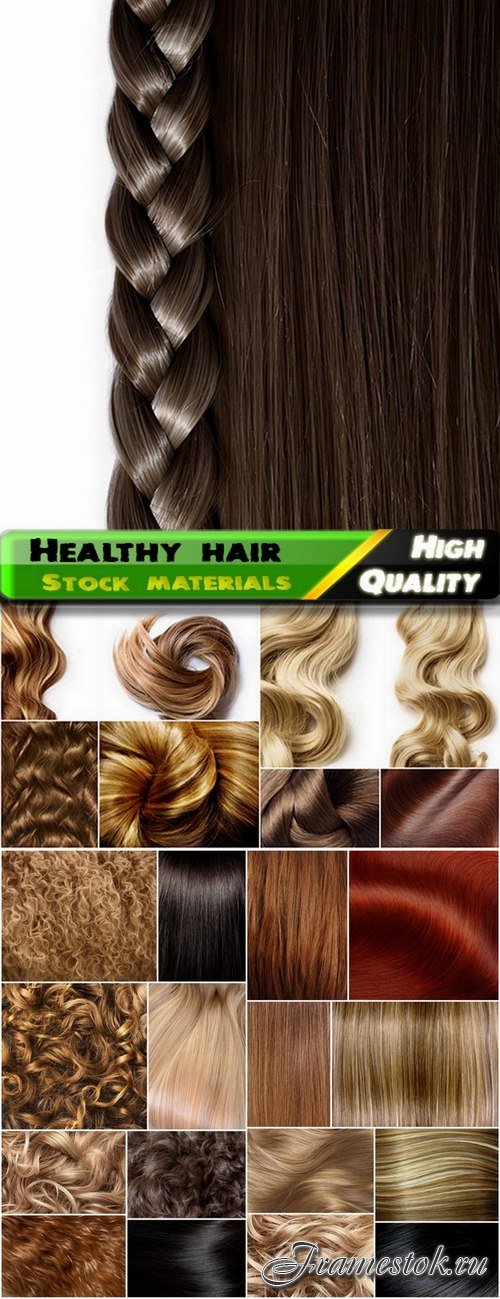 Texture and macro shot of female healthy shiny hair - 25 HQ Jpg