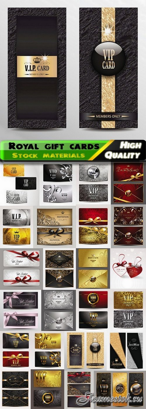 Royal gift cards with luxury backgrounds - 25 Eps