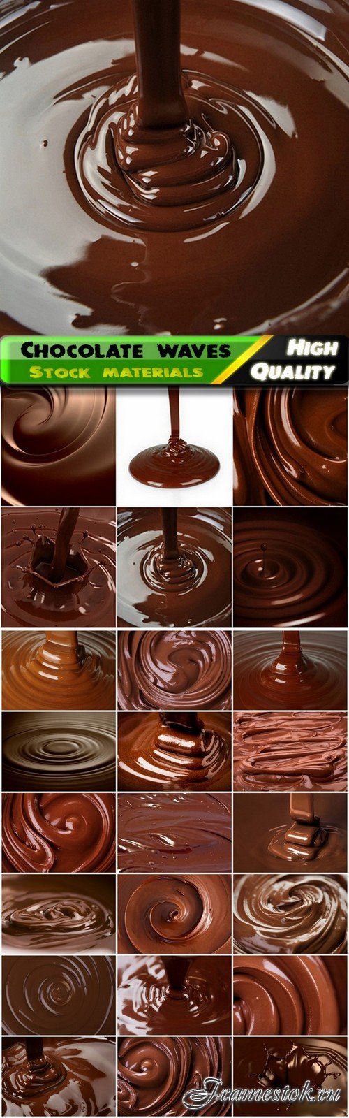 Chocolate backgrounds with waves and splatters - 25 HQ Jpg