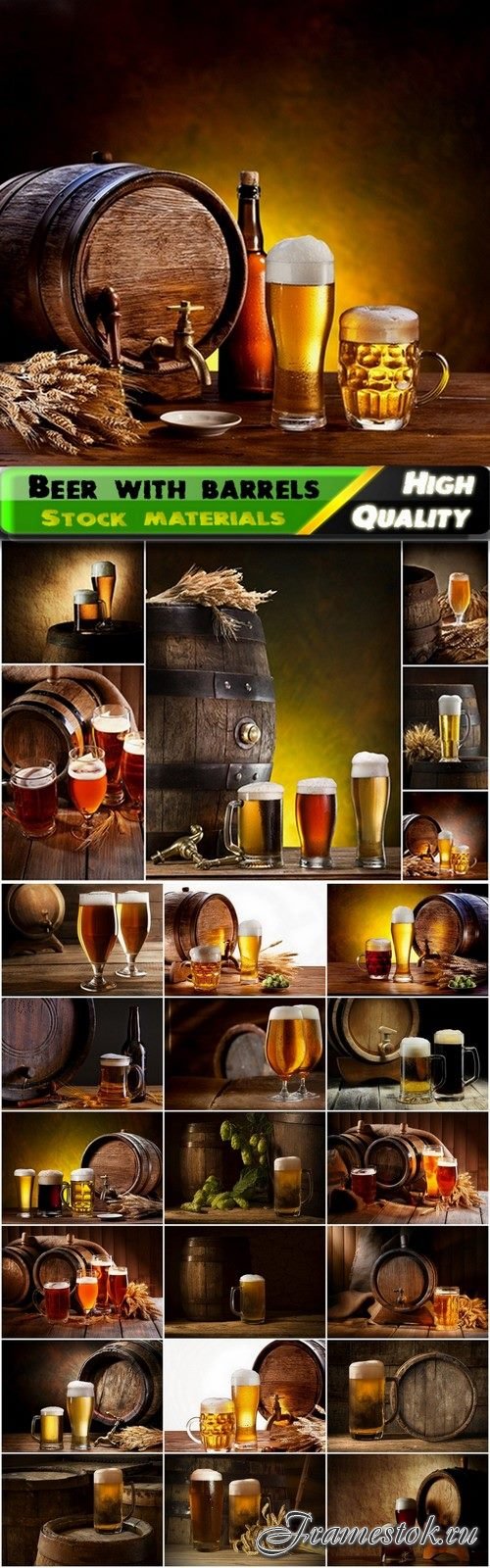 Light and dark beer with wooden barrels - 25 HQ Jpg