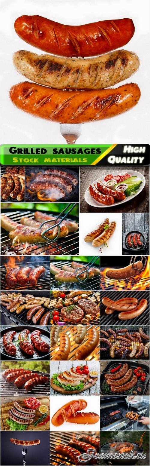 Grilled sausages with a golden crust - 25 HQ Jpg