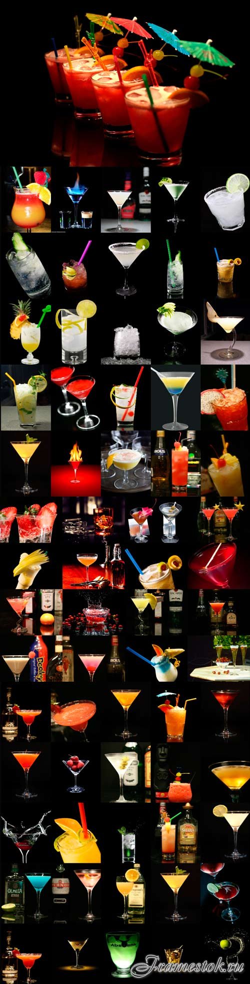 Multi-colored cocktails on a dark background - 3
