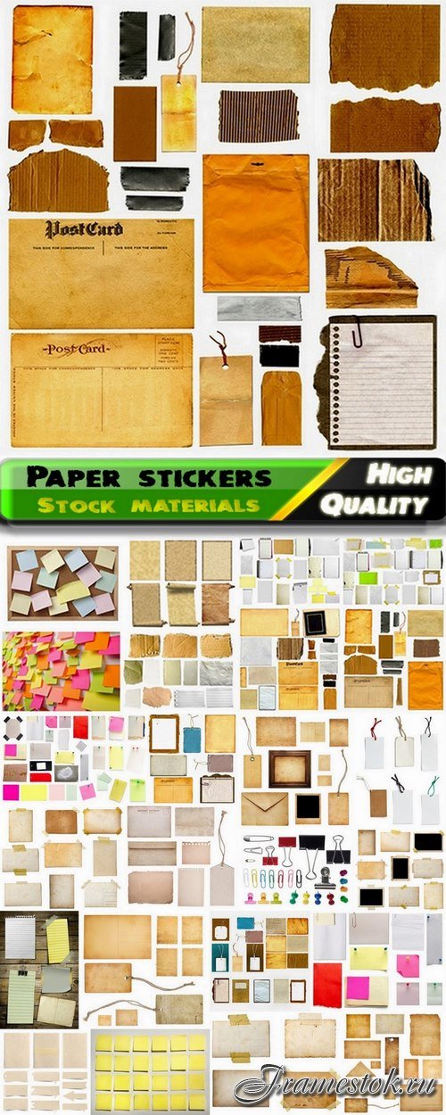 Paper stickers and cardboard textures - 25 HQ Jpg