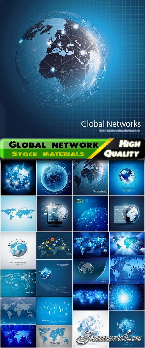 Global network abstract backgrounds - 25 Eps