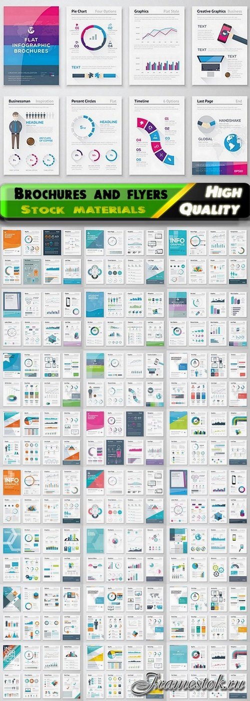 Brochures and flyers with infographic elements - 25 Eps
