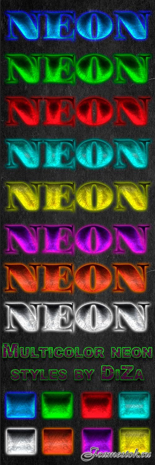 Multi-colored neon styles 