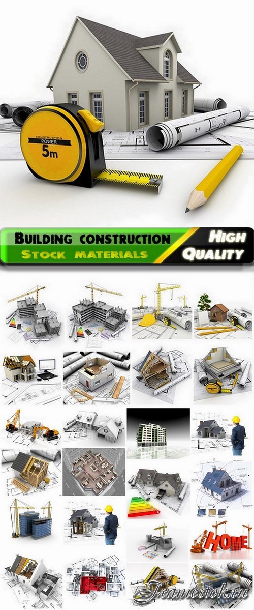 3D render of building construction - 25 HQ Jpg
