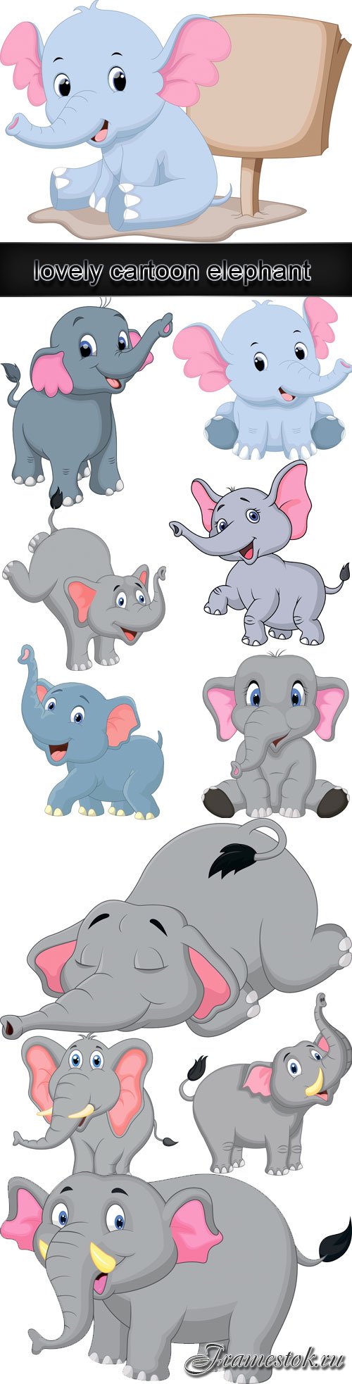 Lovely cartoon elephant vector
