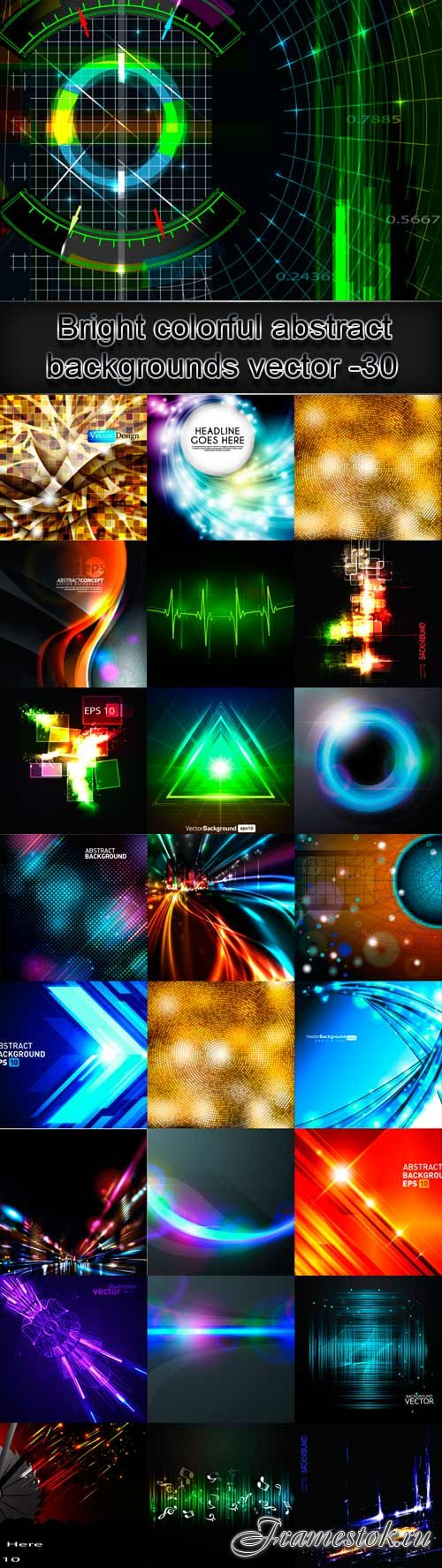 Bright colorful abstract backgrounds vector -30