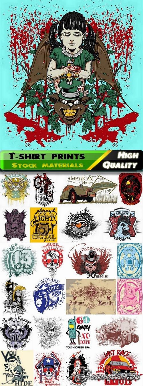 T-shirt prints design in vector from stock #72 - 25 Eps